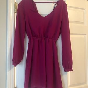 Long Sleeve Purple Dress
